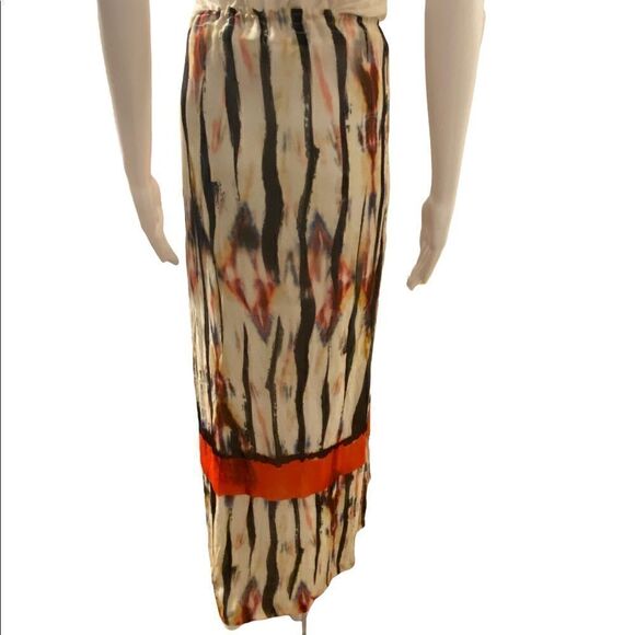 Nicole Miller Artelier Tie Waist Crinkled Print Skirt Womens Medium Multicolor A - Picture 6 of 10